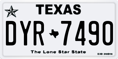 TX license plate DYR7490