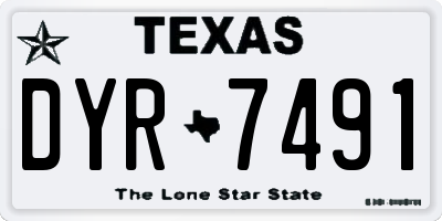 TX license plate DYR7491