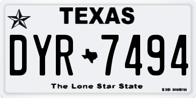 TX license plate DYR7494