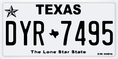 TX license plate DYR7495