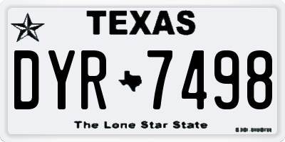 TX license plate DYR7498