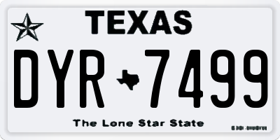 TX license plate DYR7499