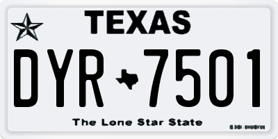 TX license plate DYR7501