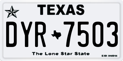TX license plate DYR7503