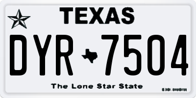 TX license plate DYR7504