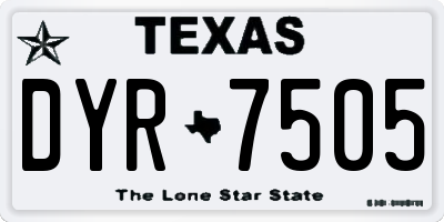 TX license plate DYR7505
