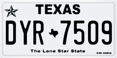 TX license plate DYR7509