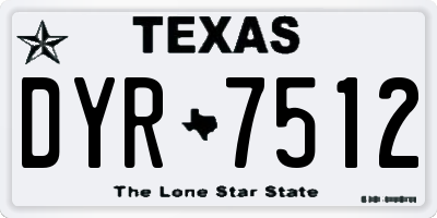 TX license plate DYR7512