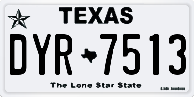 TX license plate DYR7513