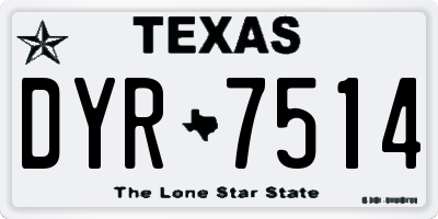 TX license plate DYR7514