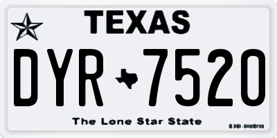 TX license plate DYR7520