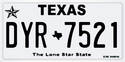 TX license plate DYR7521