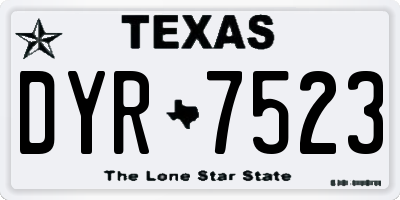 TX license plate DYR7523