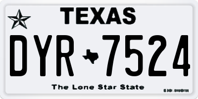 TX license plate DYR7524