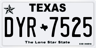 TX license plate DYR7525