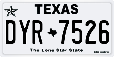 TX license plate DYR7526