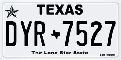 TX license plate DYR7527