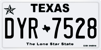 TX license plate DYR7528