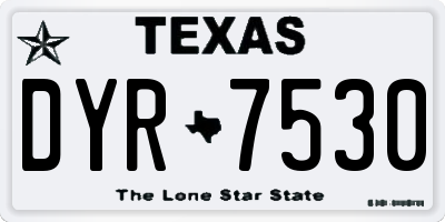 TX license plate DYR7530