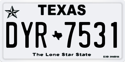 TX license plate DYR7531