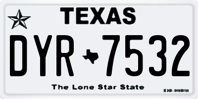 TX license plate DYR7532