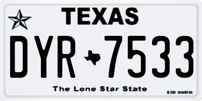 TX license plate DYR7533