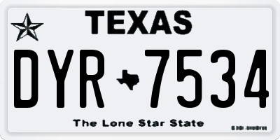 TX license plate DYR7534