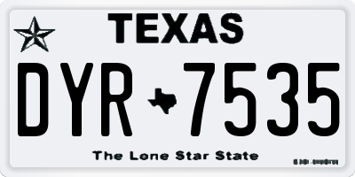 TX license plate DYR7535