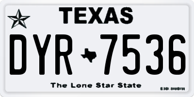 TX license plate DYR7536