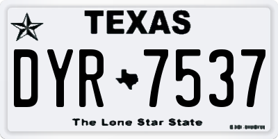 TX license plate DYR7537