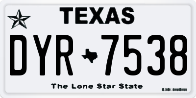 TX license plate DYR7538