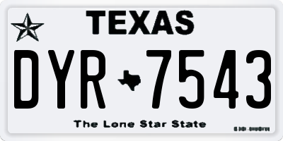 TX license plate DYR7543