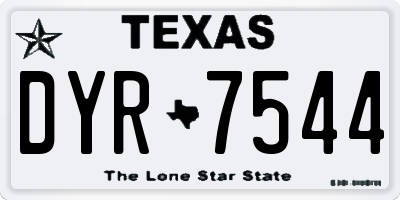 TX license plate DYR7544