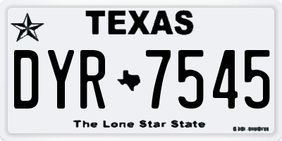 TX license plate DYR7545
