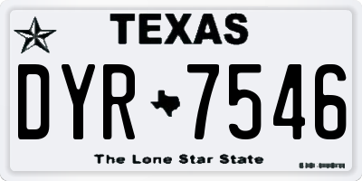 TX license plate DYR7546