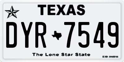 TX license plate DYR7549