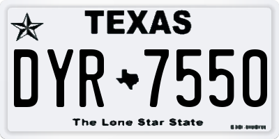 TX license plate DYR7550
