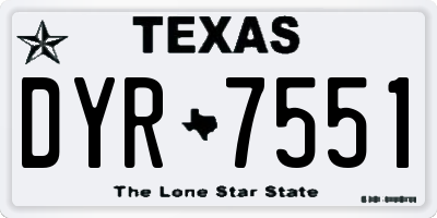 TX license plate DYR7551