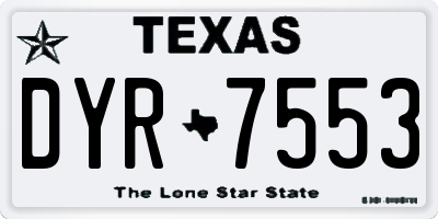 TX license plate DYR7553