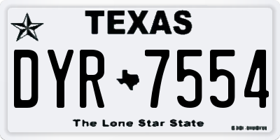 TX license plate DYR7554