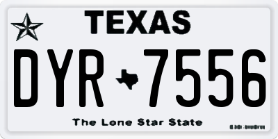 TX license plate DYR7556