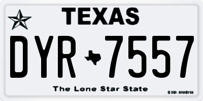 TX license plate DYR7557