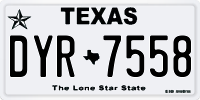 TX license plate DYR7558