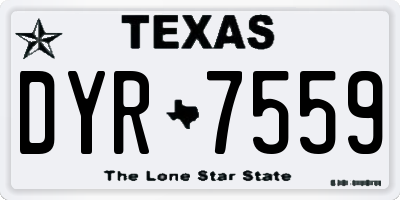 TX license plate DYR7559