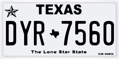 TX license plate DYR7560