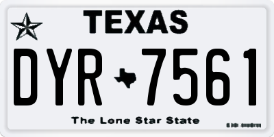 TX license plate DYR7561