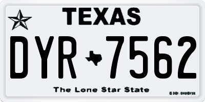 TX license plate DYR7562