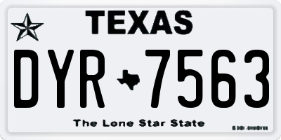 TX license plate DYR7563