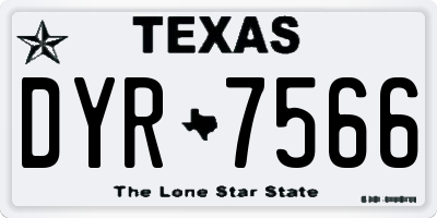 TX license plate DYR7566