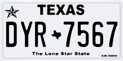 TX license plate DYR7567
